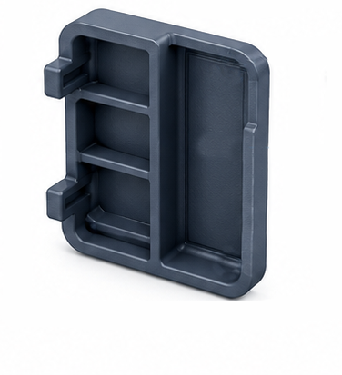 Generic molded plastic end cap with internal ribs and friction-fit features